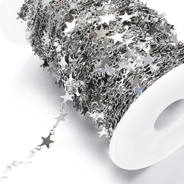 Stainless Steel Disc Pendant Star Chain Jewelry Accessories With Electroplating Treatment - Image 5