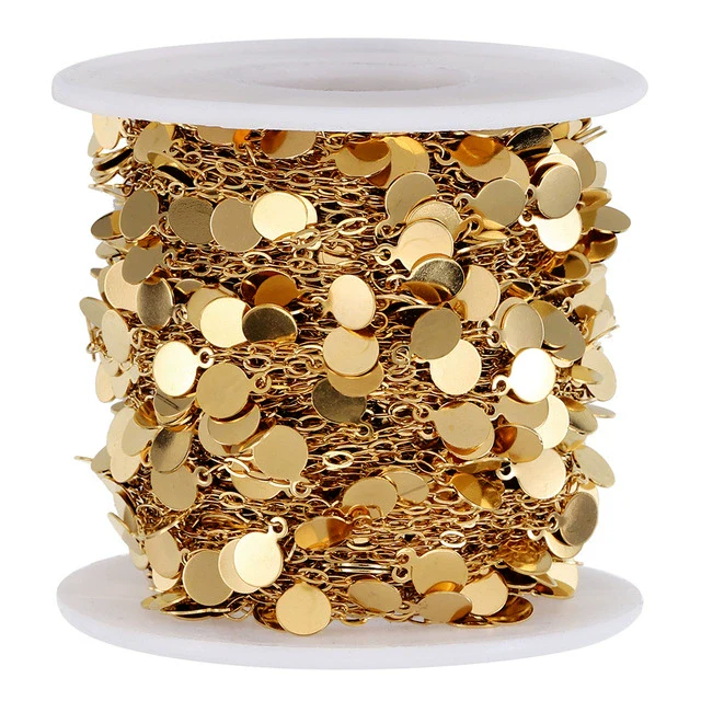 Stainless Steel Disc Pendant Star Chain Jewelry Accessories With Electroplating Treatment - Image 7