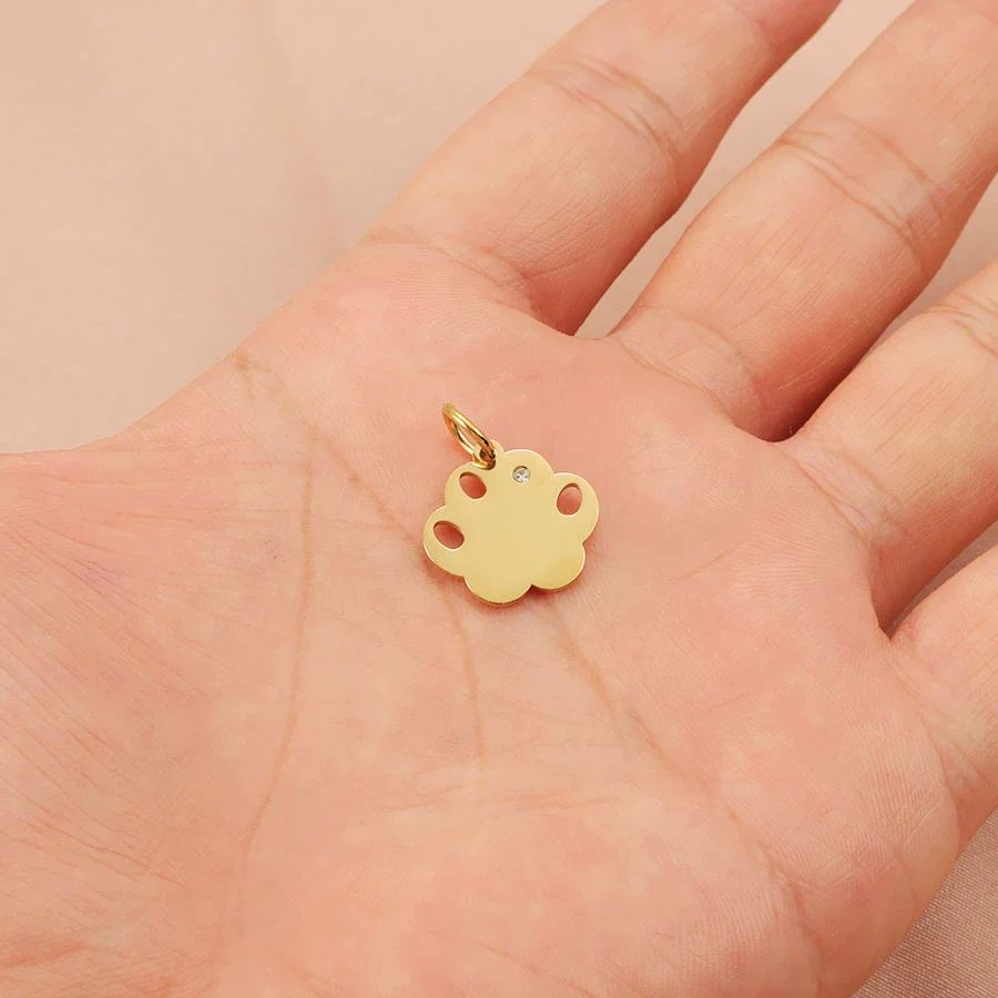 Stainless Steel Dog Claw Cat Claw Pendant Hanging Ring Pet Jewelry Accessories With Electroplating And Minimalist Animal Style - Image 3