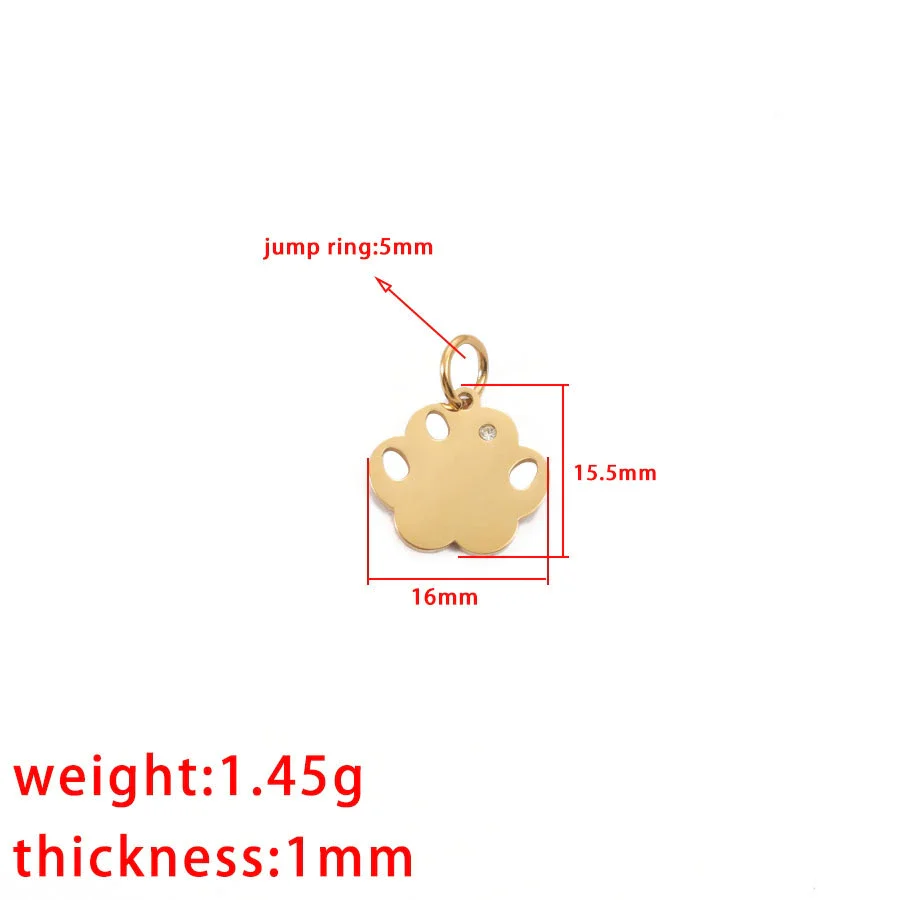 Stainless Steel Dog Claw Cat Claw Pendant Hanging Ring Pet Jewelry Accessories With Electroplating And Minimalist Animal Style - Image 4