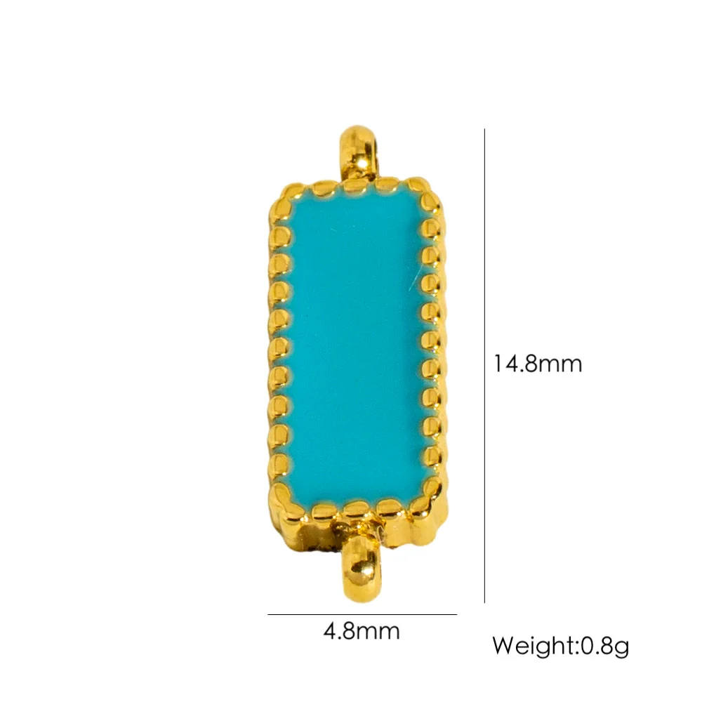 Stainless Steel Double Hanging Enamel Long Strip Geometric Oil Dropping Bracelet Pendant Jewelry Accessories - Image 6