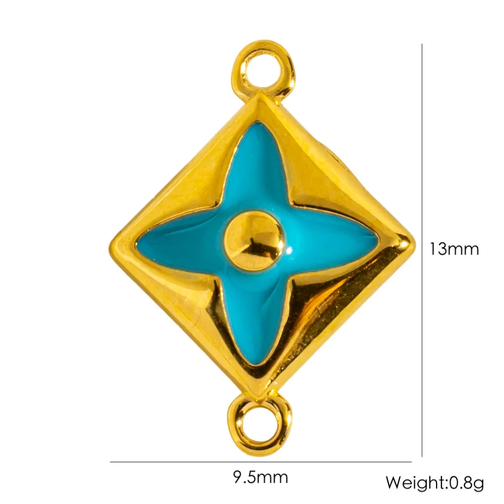Stainless Steel Double Hanging Pendant Bracelet Necklace Accessories With Geometric Style And Oil Dropping Diamond Electroplating Treatment - Image 7