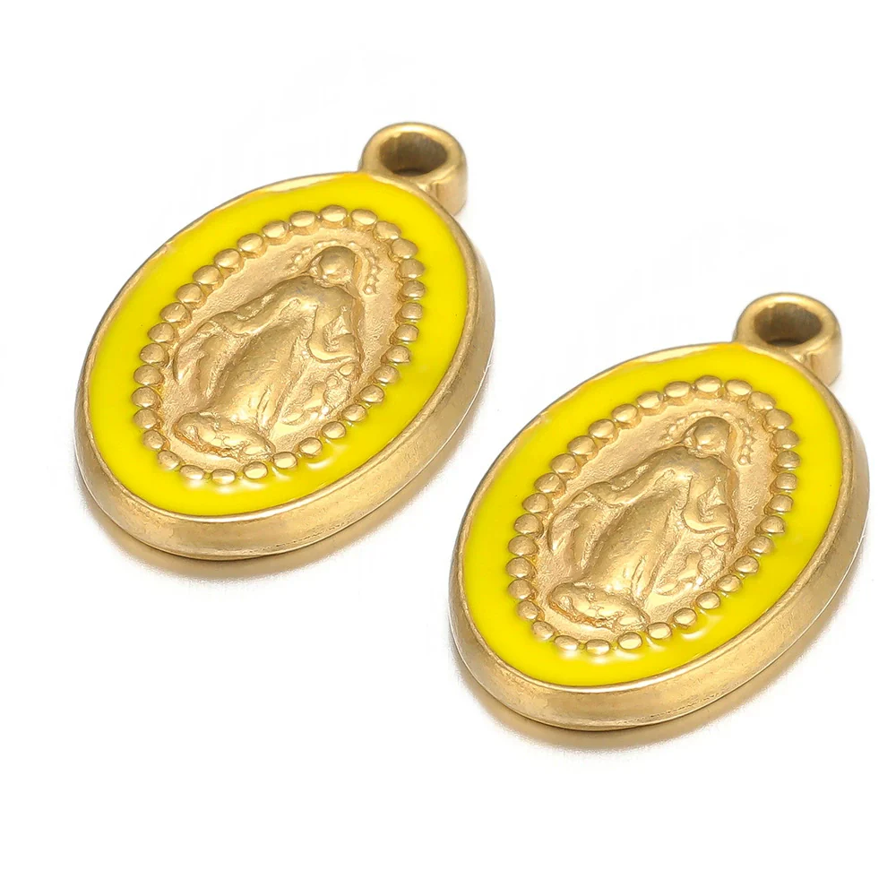 Stainless Steel Drop Oil Jesus Oval Pendant Jewelry Accessories - Image 11