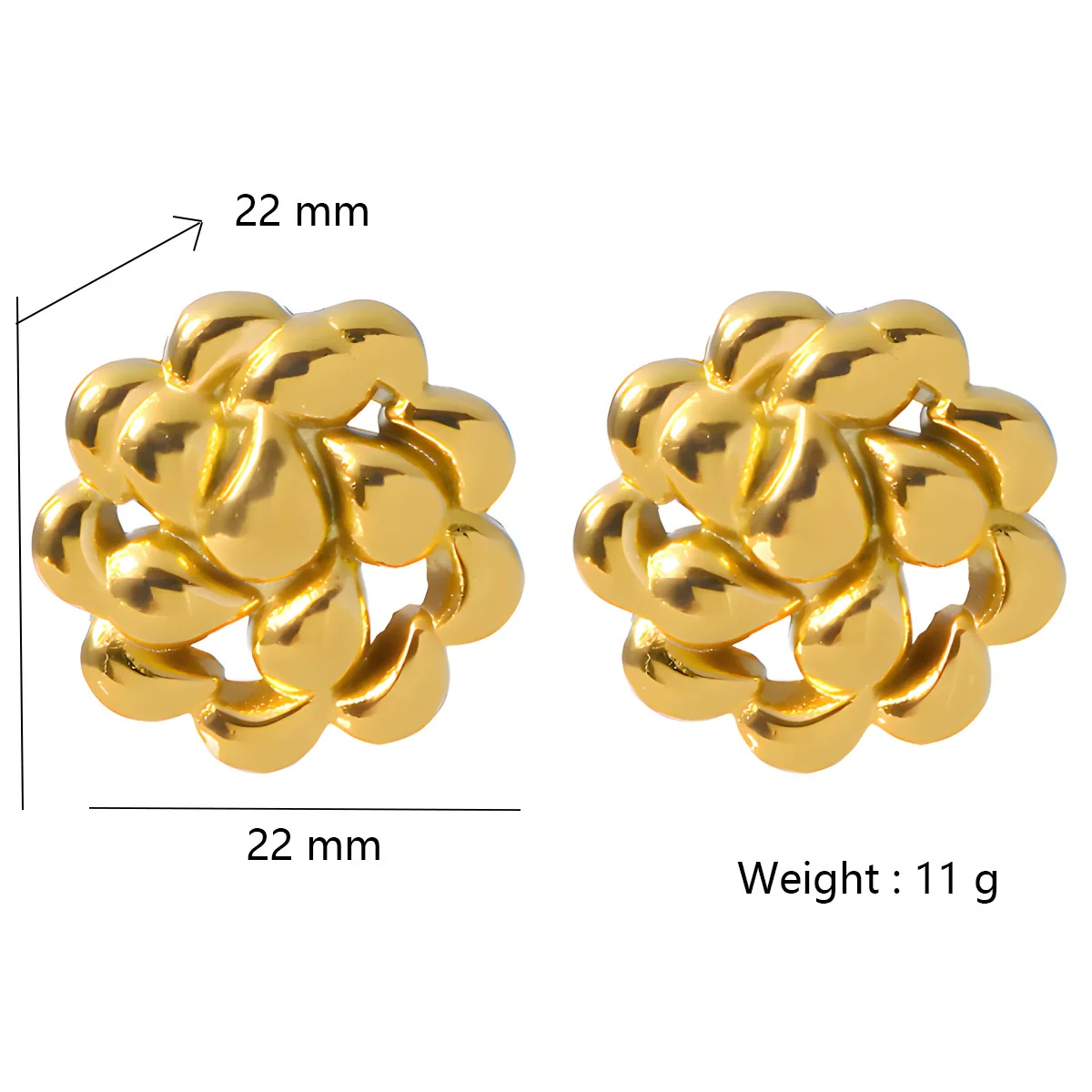 Stainless Steel Drop Shape Hollow Rotating Electroplated Women's Earrings - Image 4