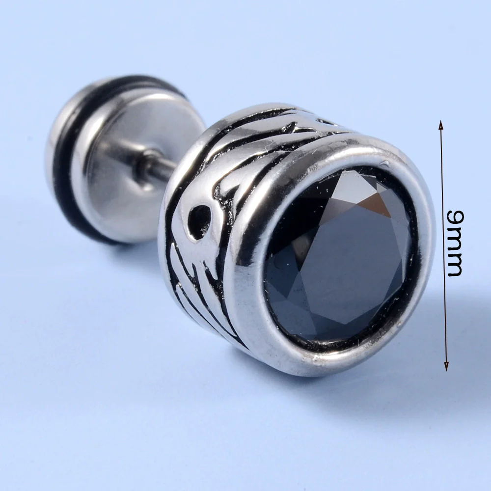 Stainless Steel Earrings With Geometric Animal Zodiac Patterns Heart And Drop Shaped Electroplated Punk Style - Image 7