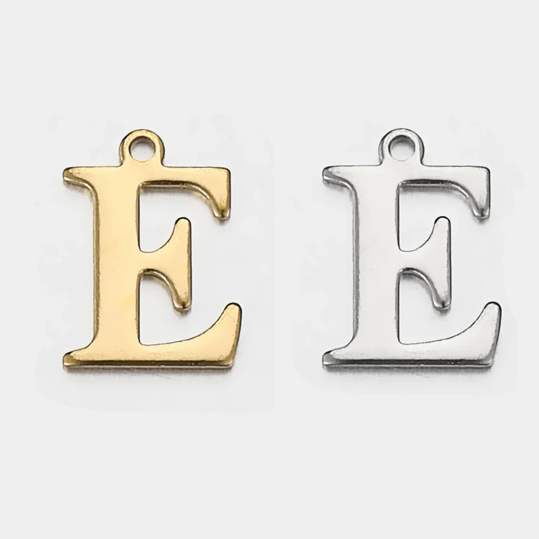 Stainless Steel Electroplated Letter Piercing Pendant - Image 10