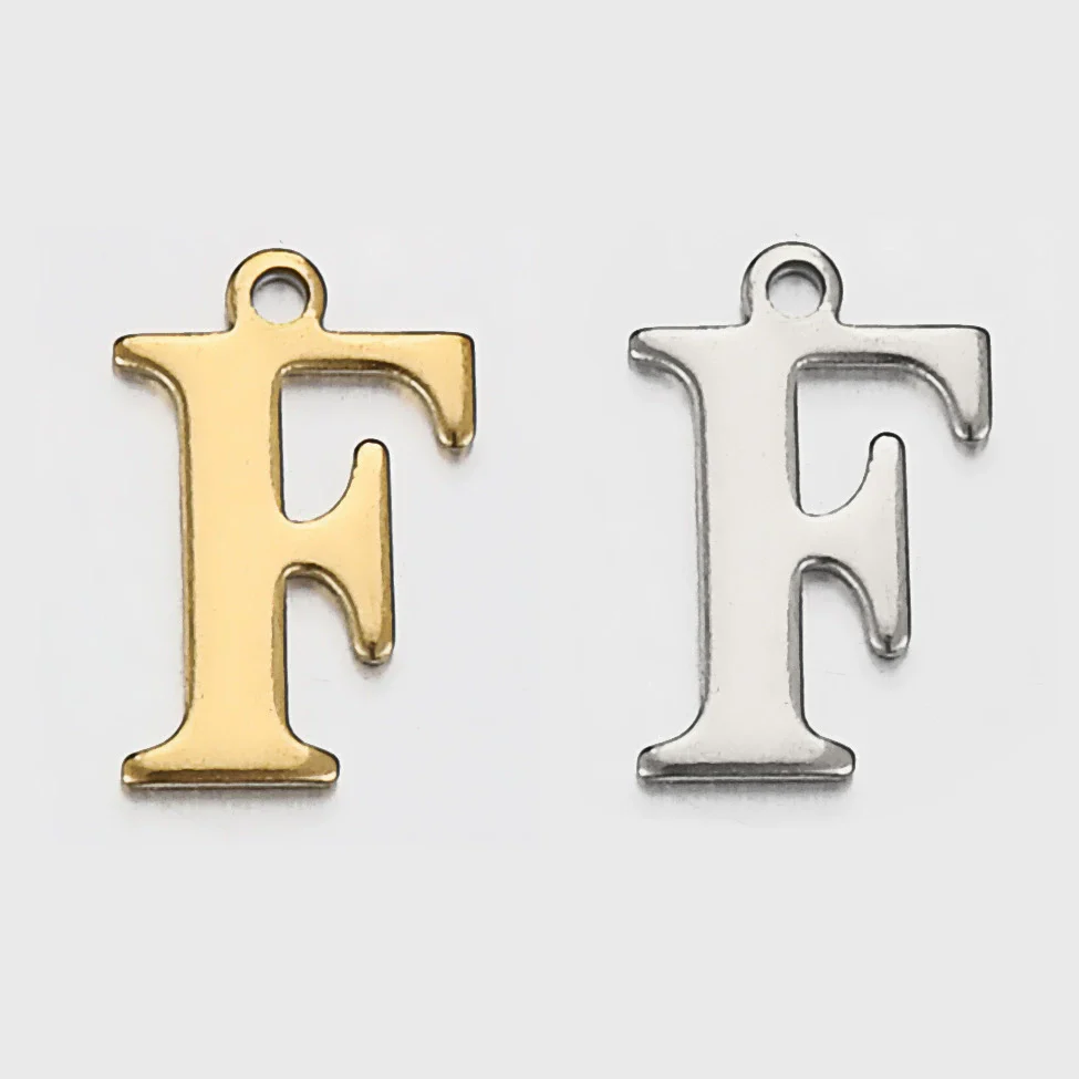 Stainless Steel Electroplated Letter Piercing Pendant - Image 11