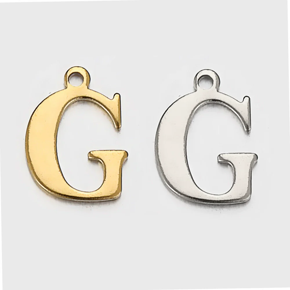 Stainless Steel Electroplated Letter Piercing Pendant - Image 12