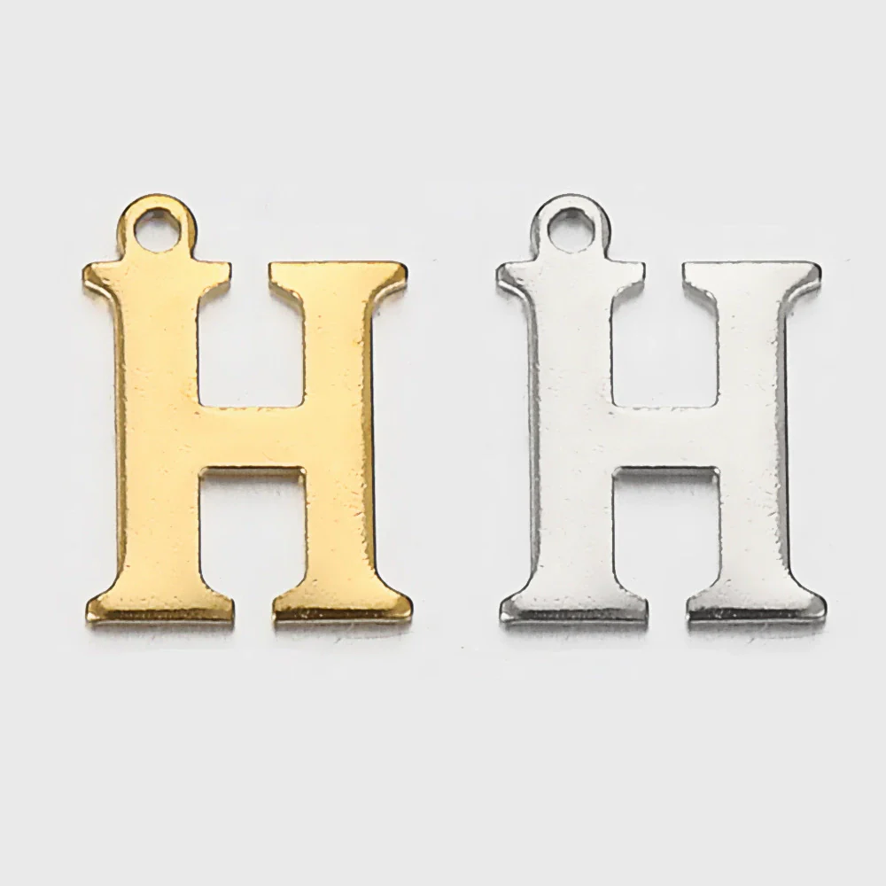Stainless Steel Electroplated Letter Piercing Pendant - Image 13