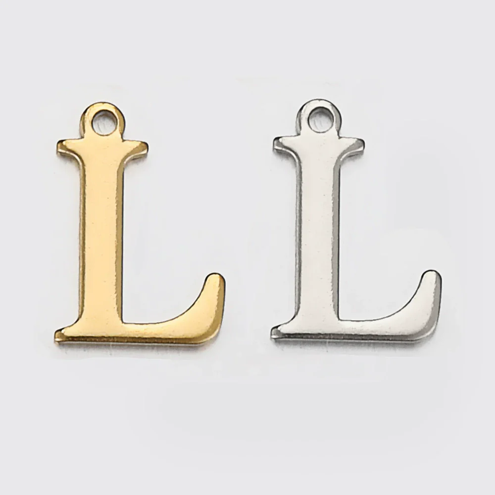 Stainless Steel Electroplated Letter Piercing Pendant - Image 17