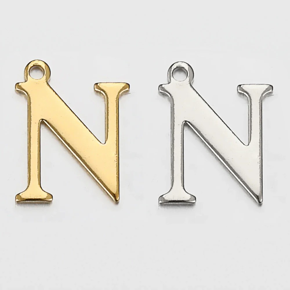 Stainless Steel Electroplated Letter Piercing Pendant - Image 19