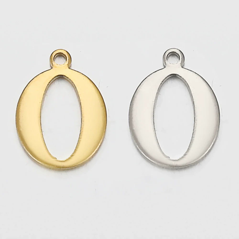 Stainless Steel Electroplated Letter Piercing Pendant - Image 20