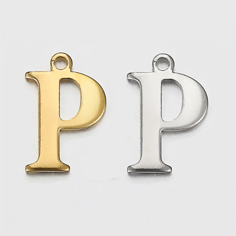 Stainless Steel Electroplated Letter Piercing Pendant - Image 21