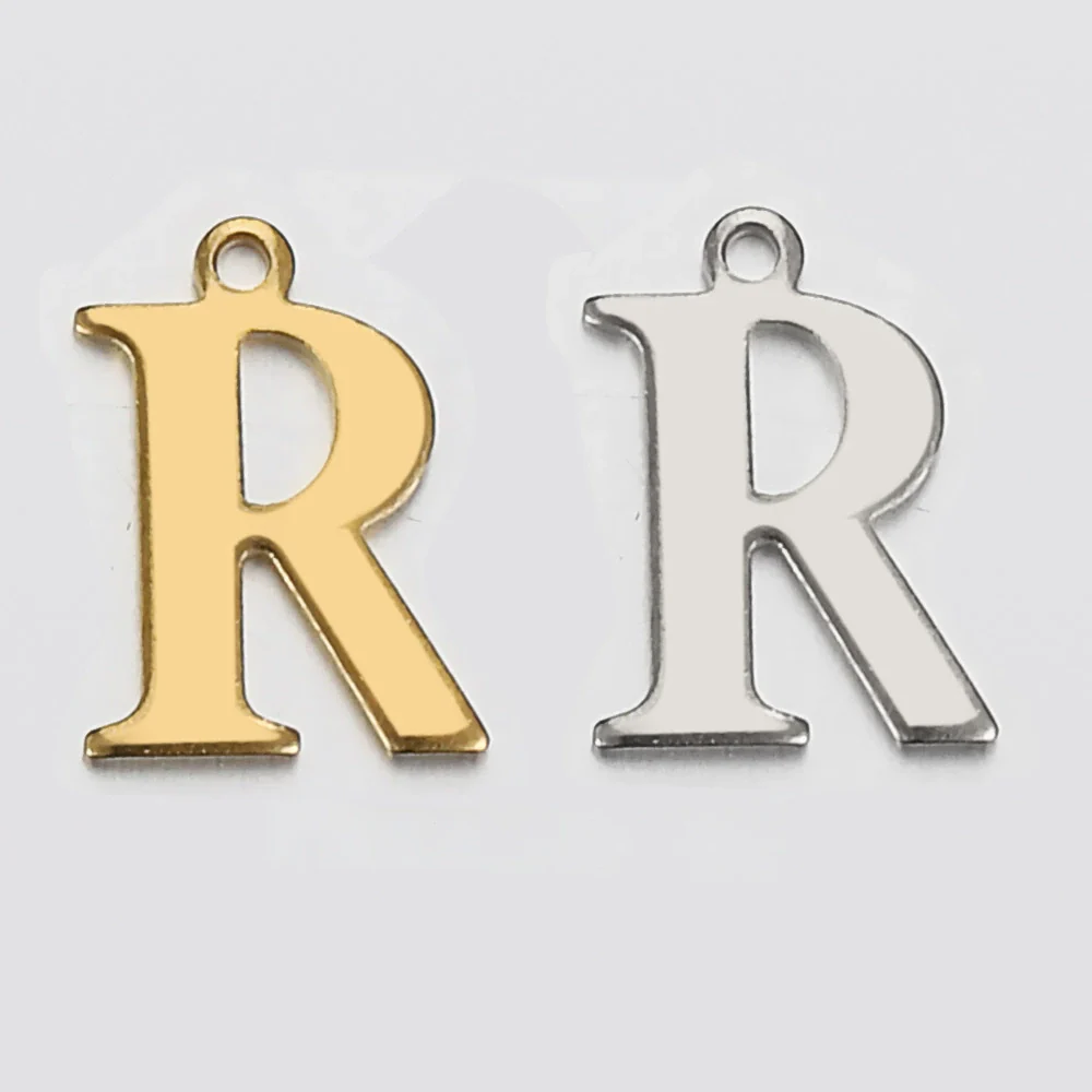 Stainless Steel Electroplated Letter Piercing Pendant - Image 23