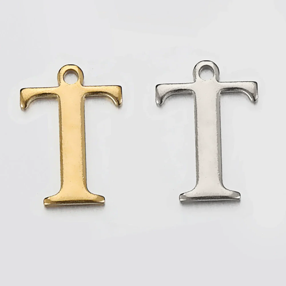 Stainless Steel Electroplated Letter Piercing Pendant - Image 25