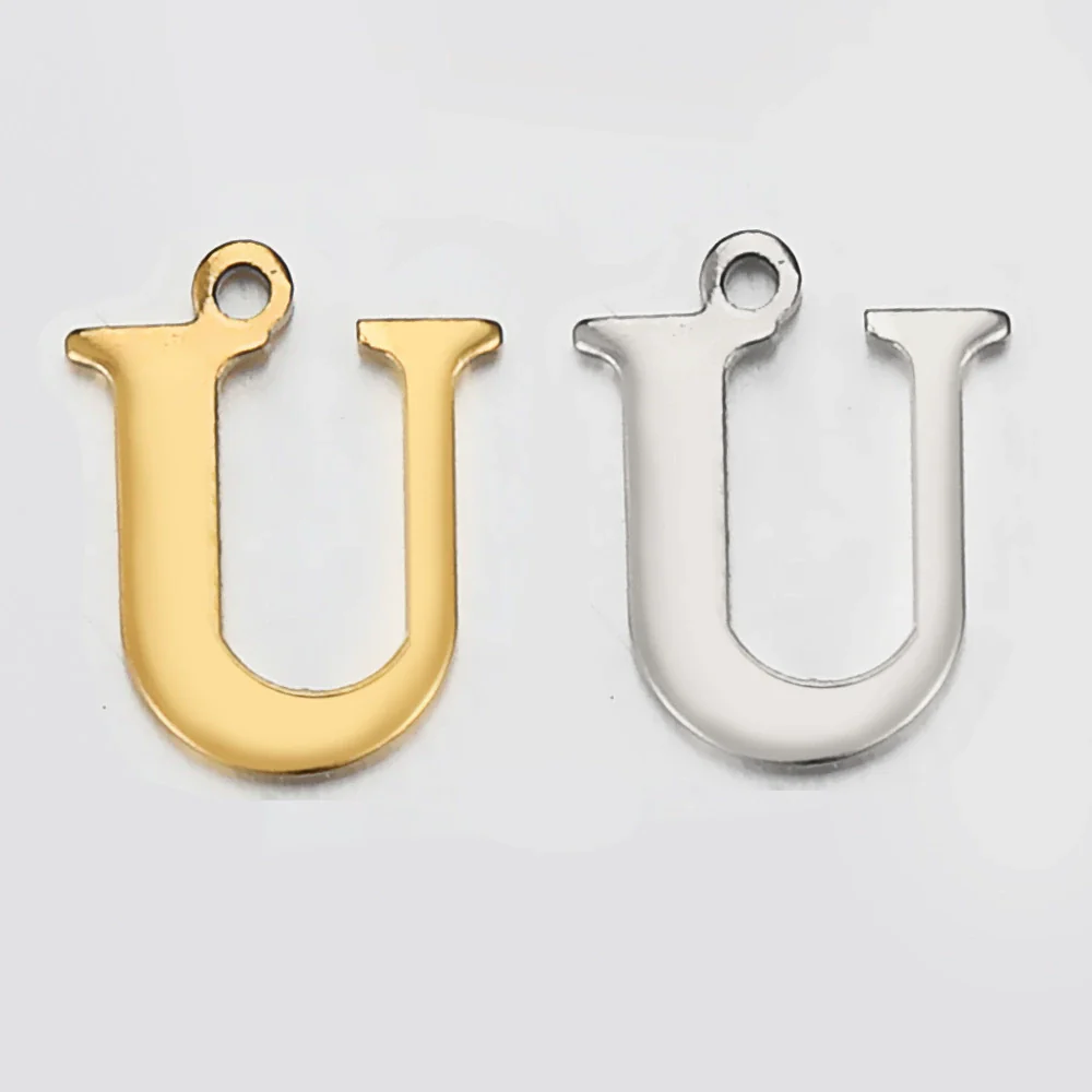 Stainless Steel Electroplated Letter Piercing Pendant - Image 26