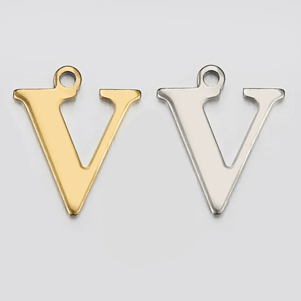 Stainless Steel Electroplated Letter Piercing Pendant - Image 27