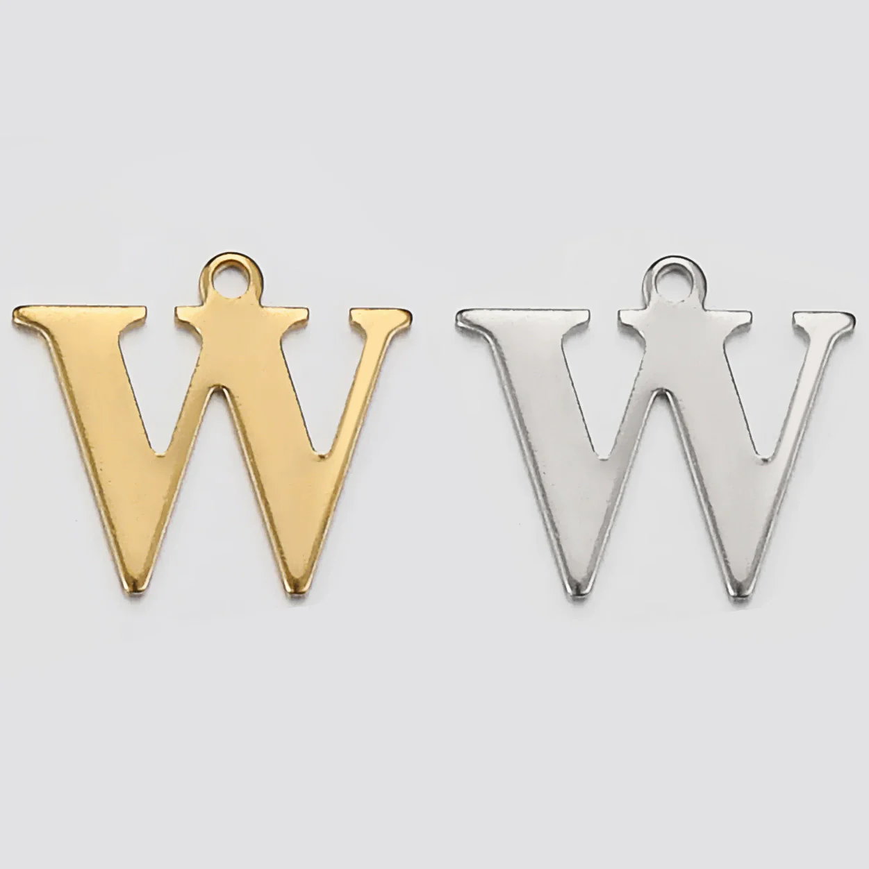 Stainless Steel Electroplated Letter Piercing Pendant - Image 28