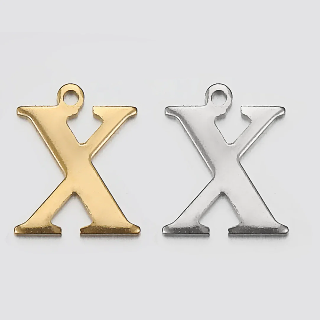 Stainless Steel Electroplated Letter Piercing Pendant - Image 29