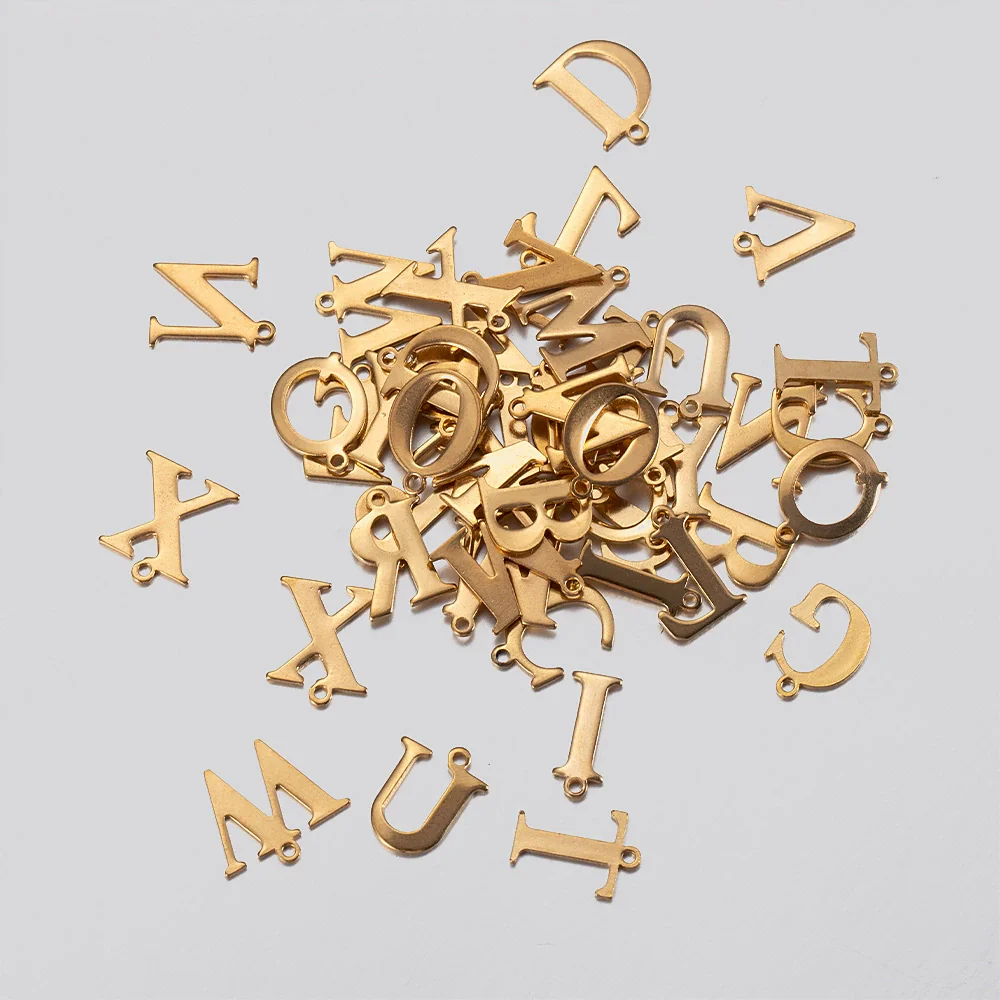 Stainless Steel Electroplated Letter Piercing Pendant - Image 3