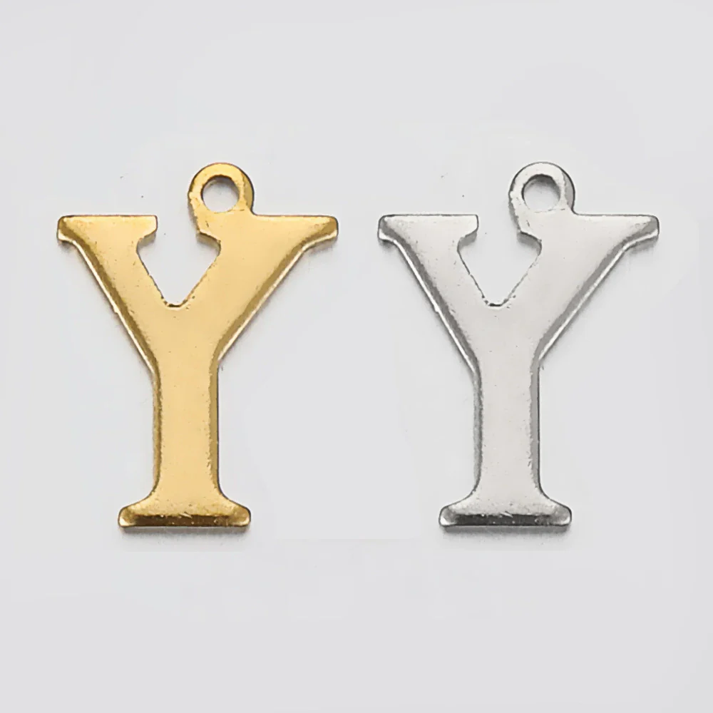 Stainless Steel Electroplated Letter Piercing Pendant - Image 30