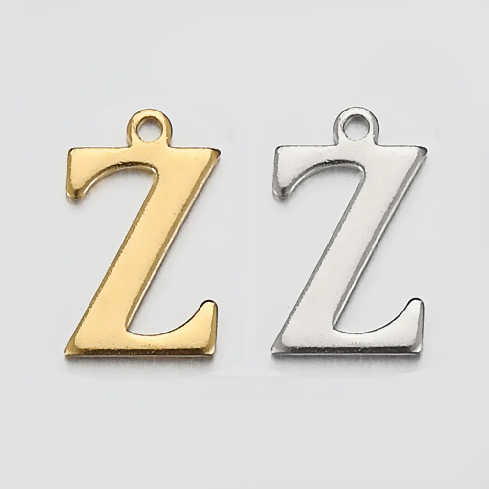 Stainless Steel Electroplated Letter Piercing Pendant - Image 31