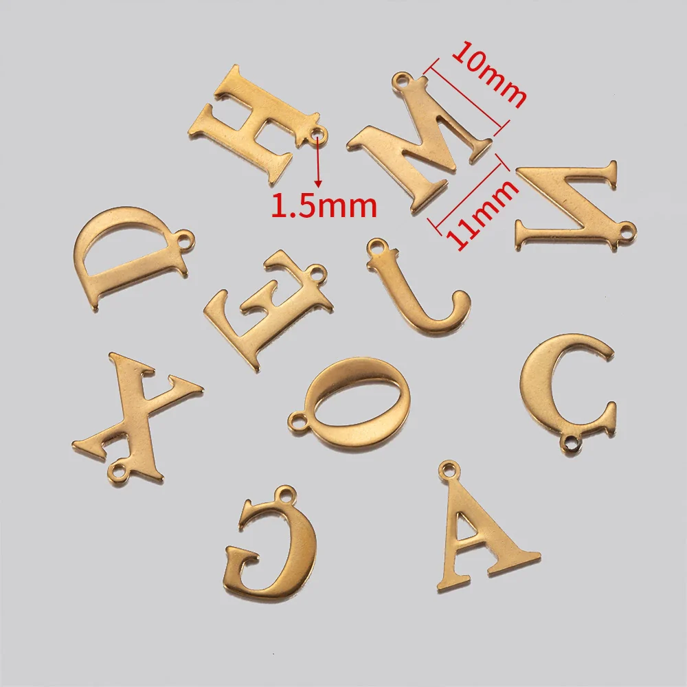 Stainless Steel Electroplated Letter Piercing Pendant - Image 4
