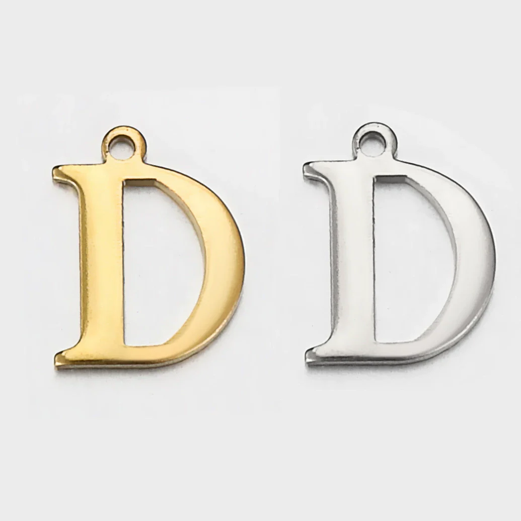 Stainless Steel Electroplated Letter Piercing Pendant - Image 9