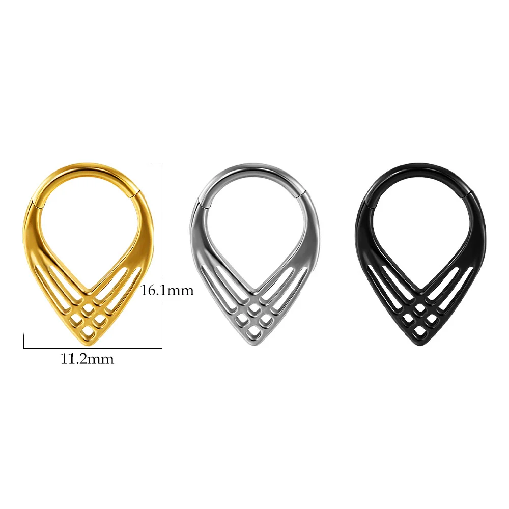 Stainless Steel Electroplated Pointed Cone And Arc Split Ring Jewelry Spider Design Earrings And Nose Ring - Image 18