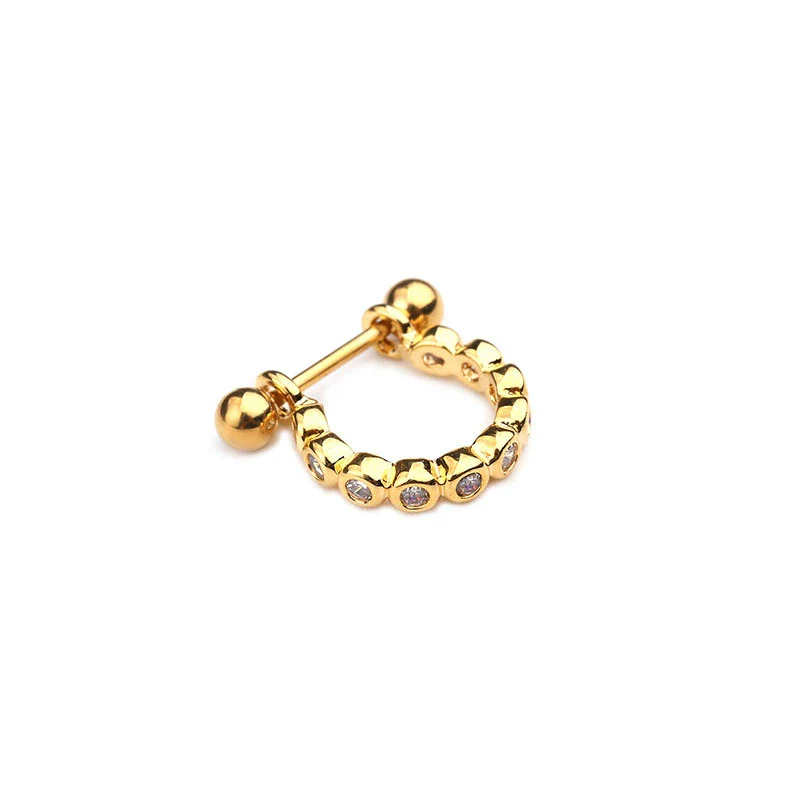 Stainless Steel Exotic Ushape Diamond Microembedded Earrings For Body Piercing Jewelry - Image 10