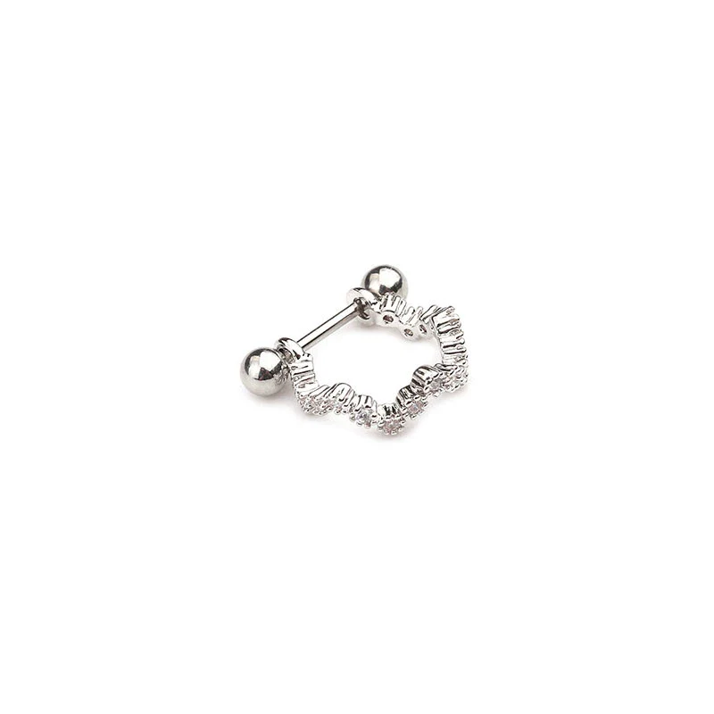 Stainless Steel Exotic Ushape Diamond Microembedded Earrings For Body Piercing Jewelry - Image 3