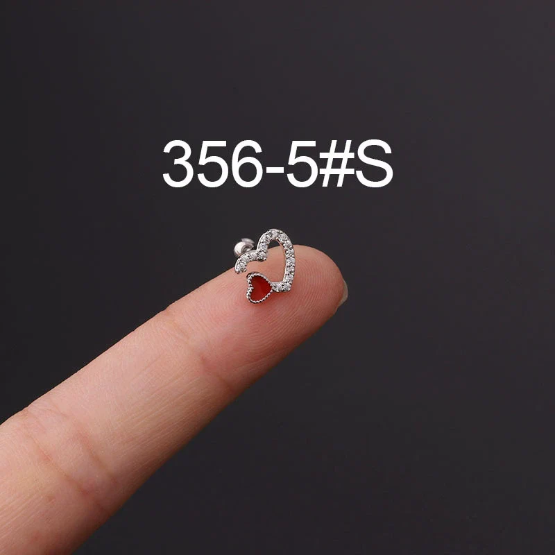 Stainless Steel Fashion Geometric Electroplated Zircon Ear Bone Puncture Earrings For Women - Image 10