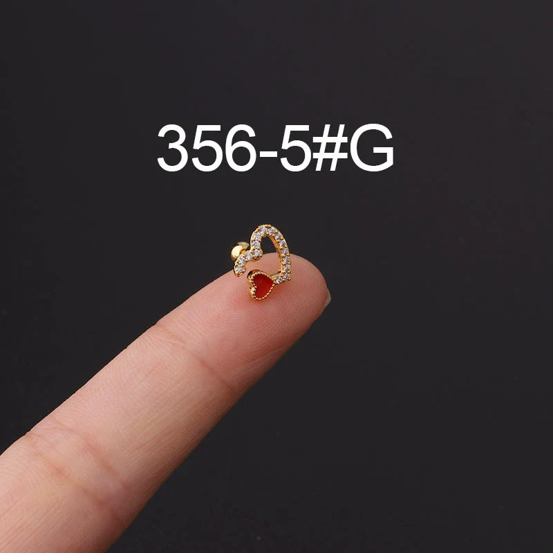 Stainless Steel Fashion Geometric Electroplated Zircon Ear Bone Puncture Earrings For Women - Image 27