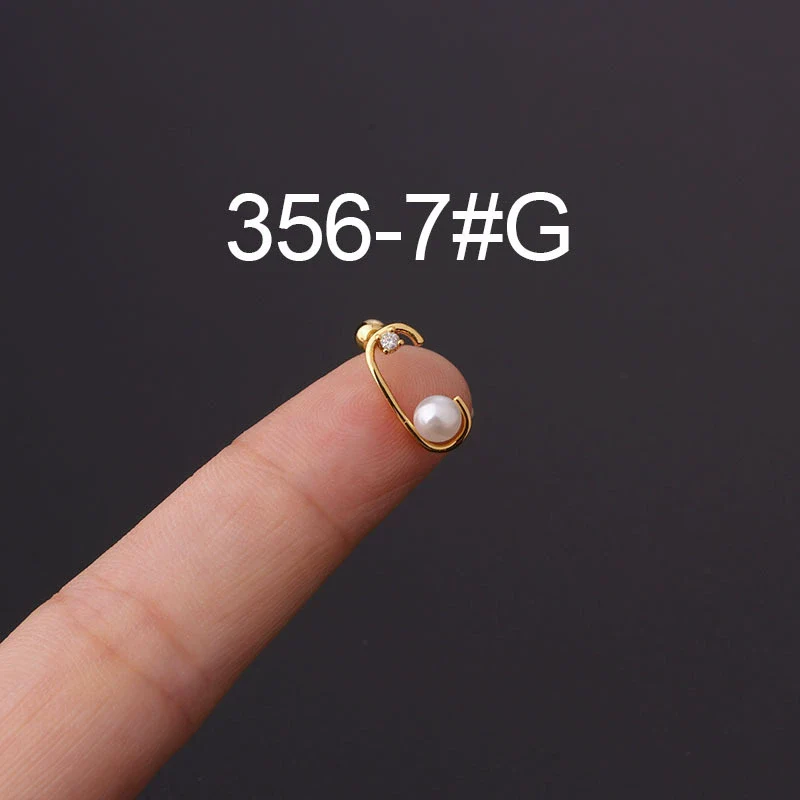 Stainless Steel Fashion Geometric Electroplated Zircon Ear Bone Puncture Earrings For Women - Image 29