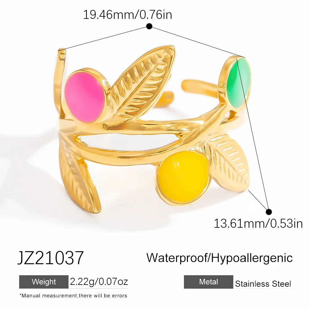 Stainless Steel Female Ring Fashion Design With Flower Pattern Electroplated - Image 7