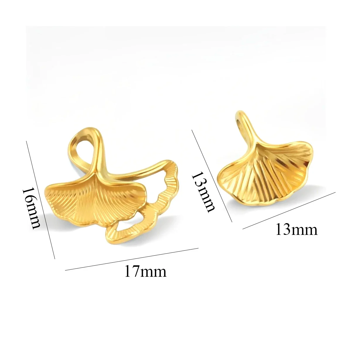 Stainless Steel Fish Ginkgo Leaf Pendant Jewelry Necklace Vacuum Plating Electroplating - Image 2