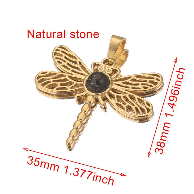 Stainless Steel Fish Pattern Dragonfly Pendant Jewelry Making Supplies With Electroplating 18K Treatment - Image 11
