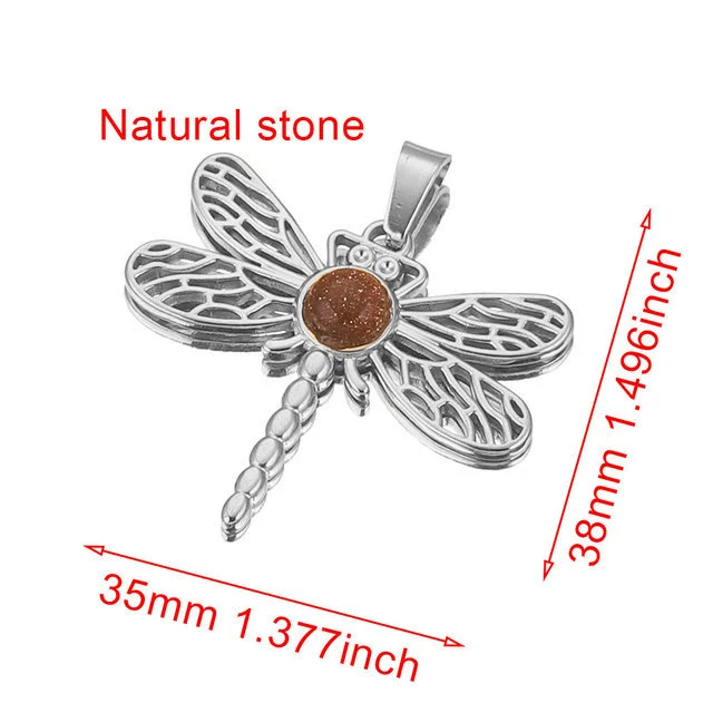 Stainless Steel Fish Pattern Dragonfly Pendant Jewelry Making Supplies With Electroplating 18K Treatment - Image 17