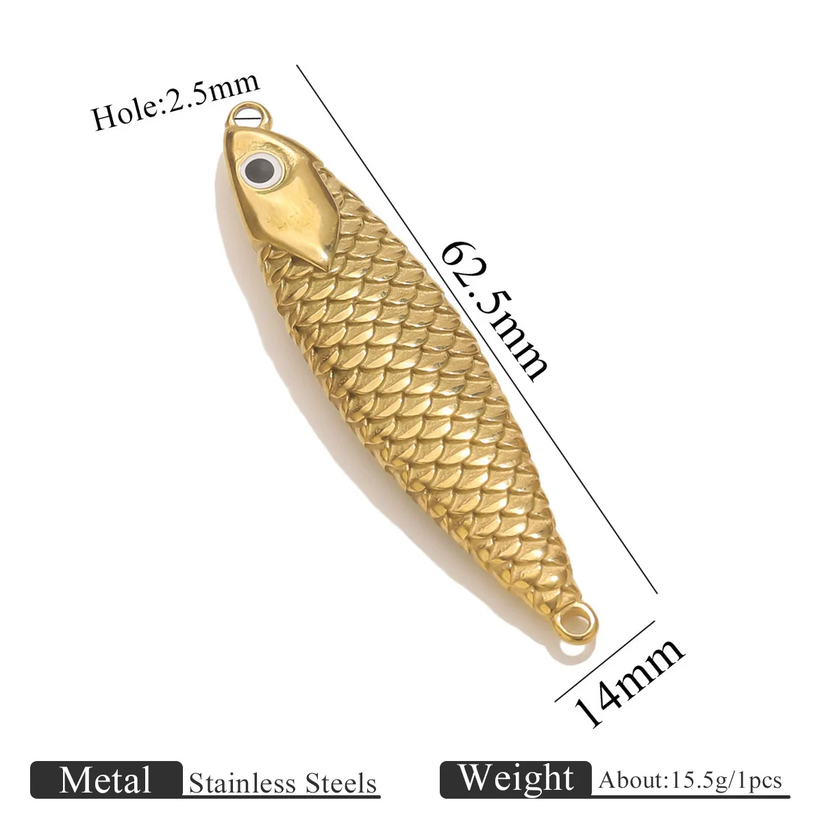 Stainless Steel Fish Shaped Koi Pendant Handmade Jewelry Accessory Material With Electroplating - Image 10