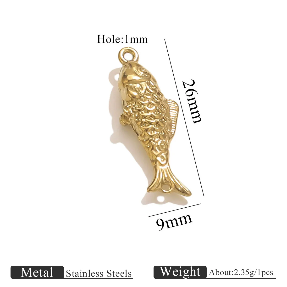 Stainless Steel Fish Shaped Koi Pendant Handmade Jewelry Accessory Material With Electroplating - Image 11