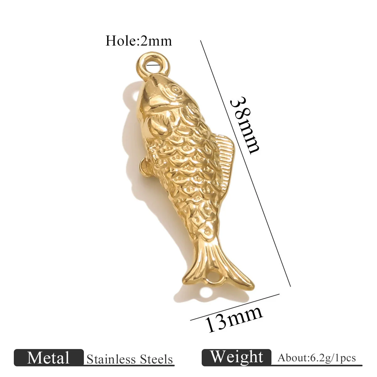 Stainless Steel Fish Shaped Koi Pendant Handmade Jewelry Accessory Material With Electroplating - Image 12