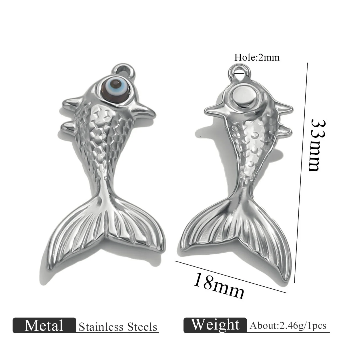 Stainless Steel Fish Shaped Koi Pendant Handmade Jewelry Accessory Material With Electroplating - Image 13