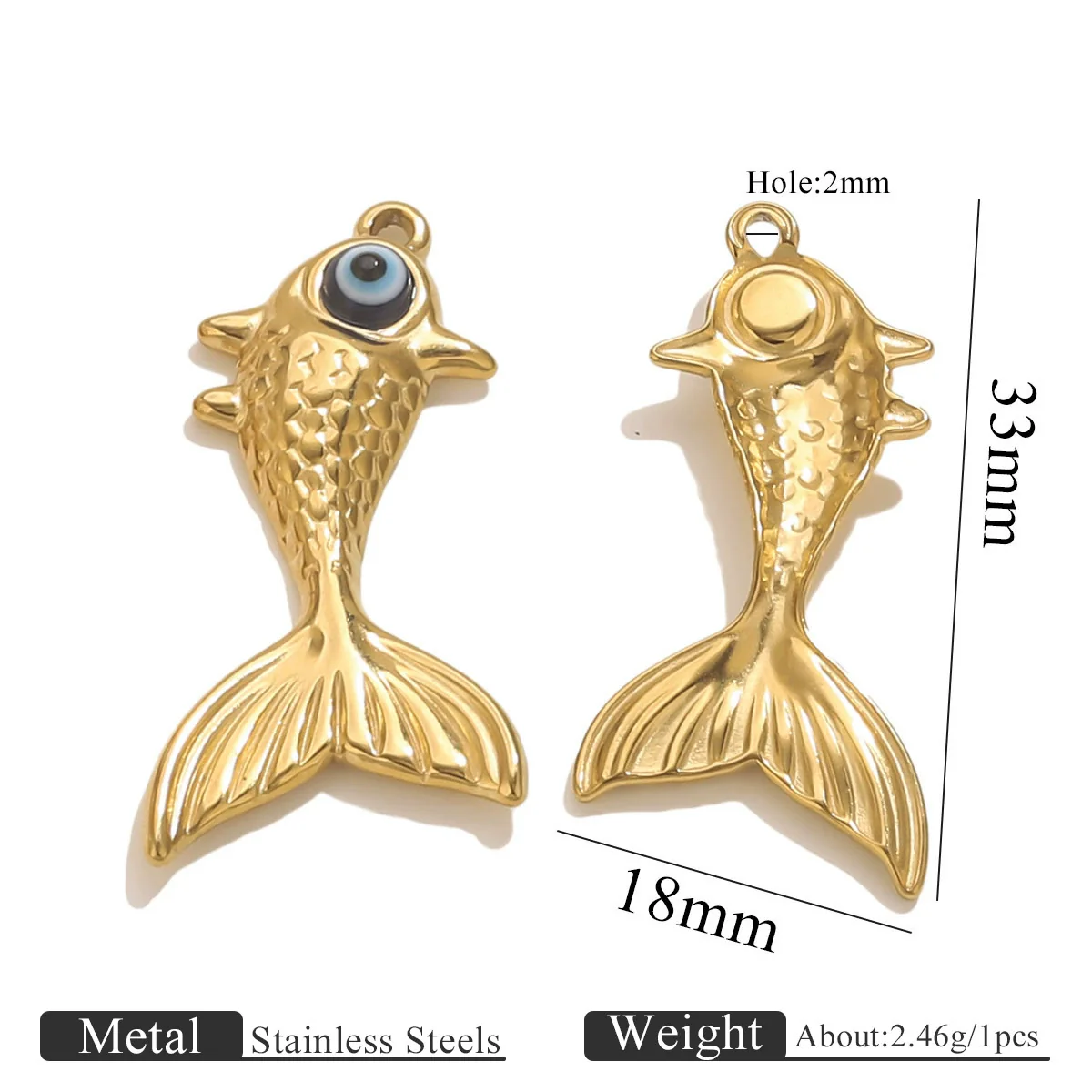 Stainless Steel Fish Shaped Koi Pendant Handmade Jewelry Accessory Material With Electroplating - Image 14