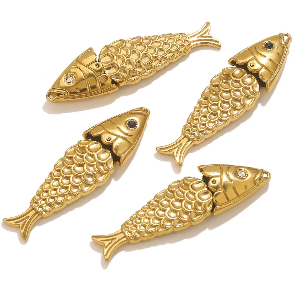 Stainless Steel Fish Shaped Koi Pendant Handmade Jewelry Accessory Material With Electroplating - Image 5