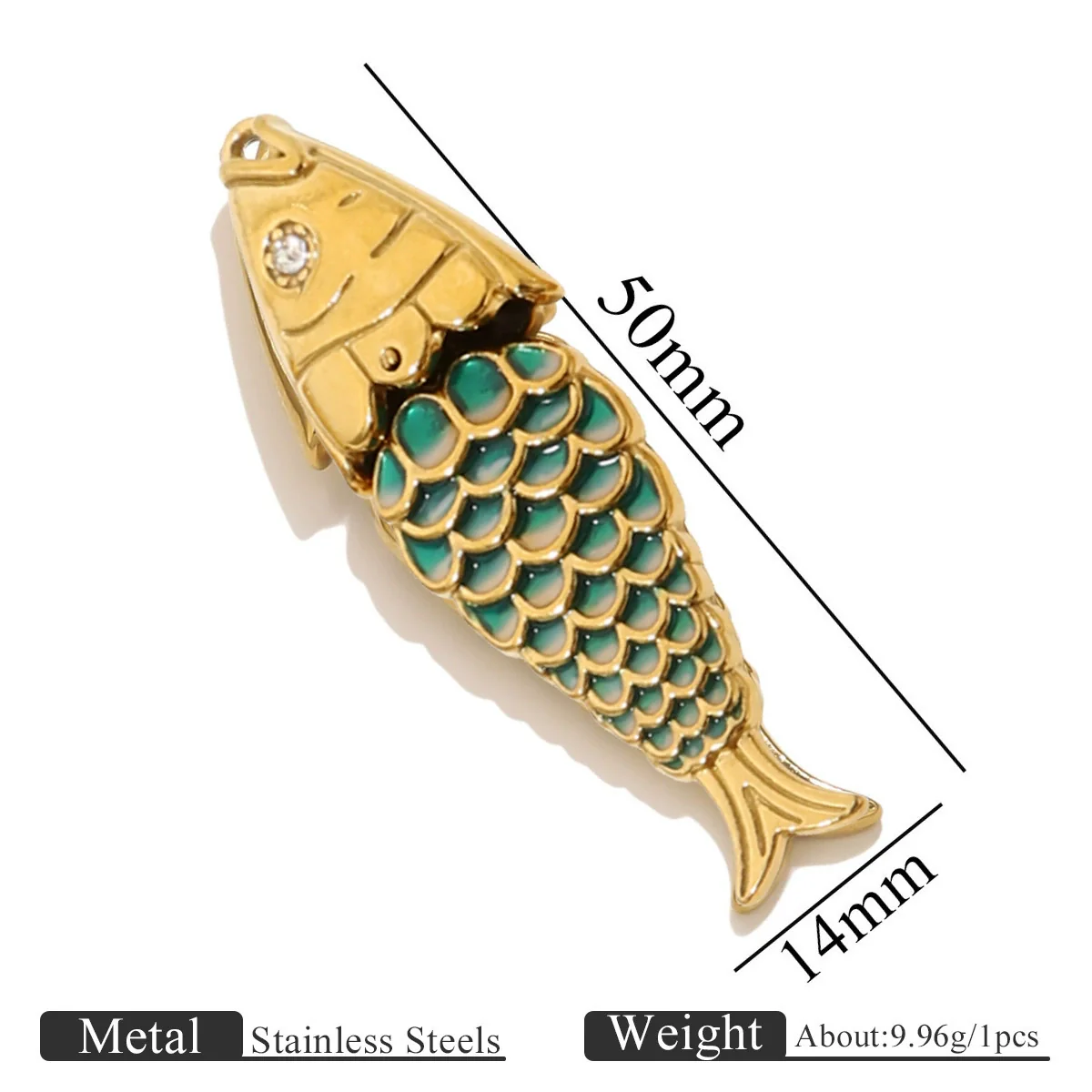 Stainless Steel Fish Shaped Koi Pendant Handmade Jewelry Accessory Material With Electroplating - Image 7