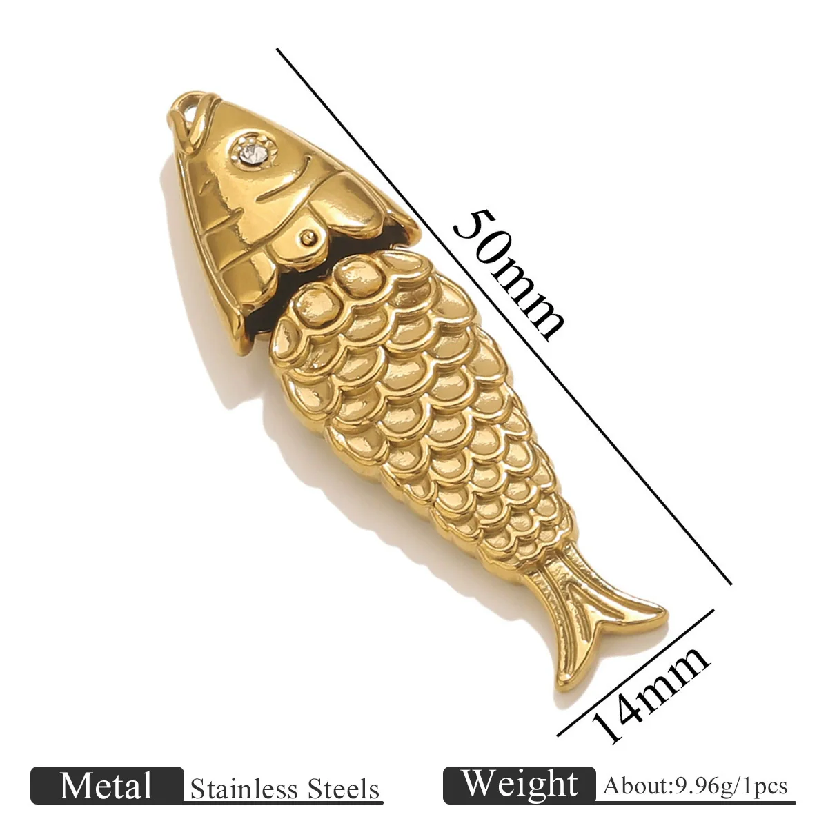 Stainless Steel Fish Shaped Koi Pendant Handmade Jewelry Accessory Material With Electroplating - Image 8