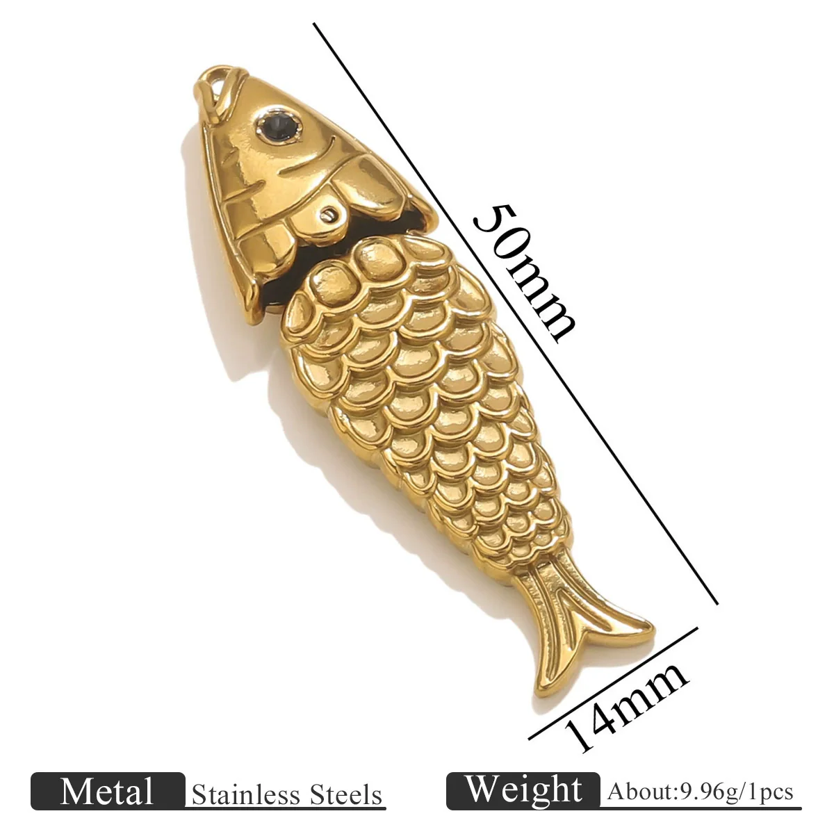 Stainless Steel Fish Shaped Koi Pendant Handmade Jewelry Accessory Material With Electroplating - Image 9