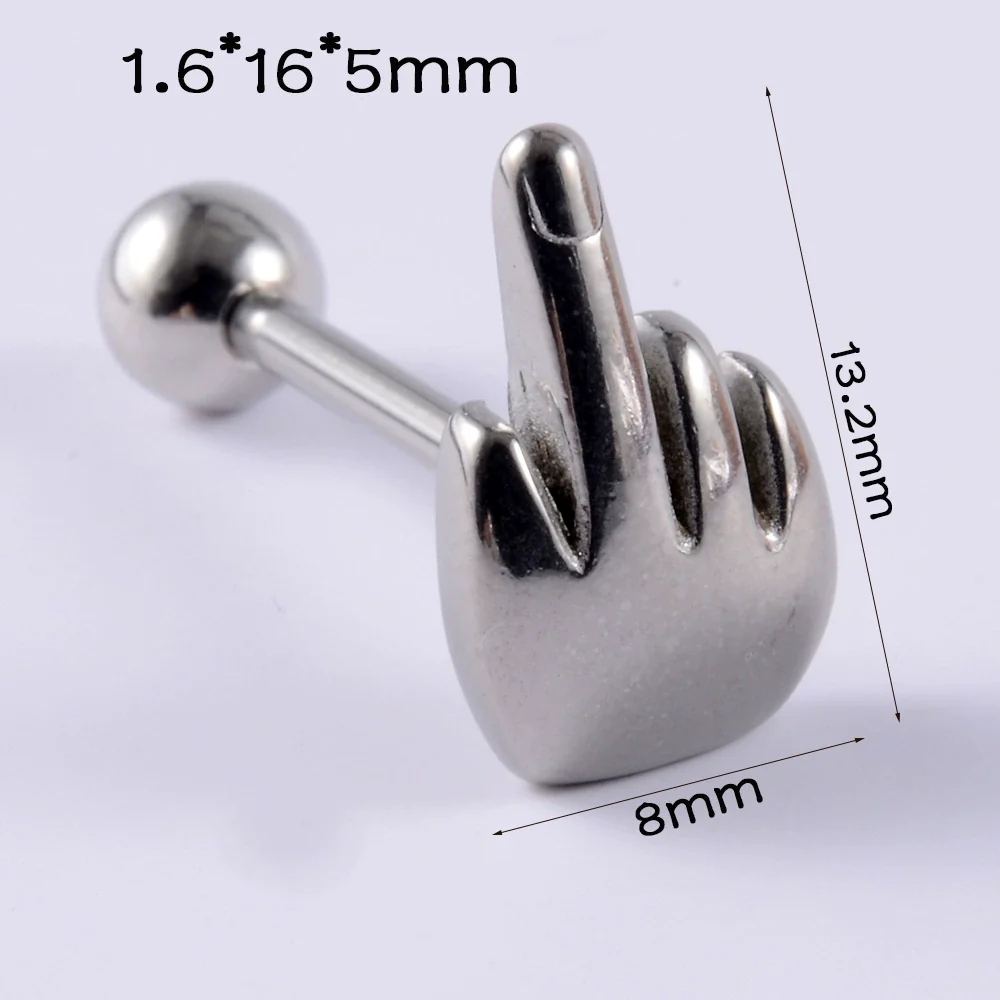 Stainless Steel Five Star Fashion Tongue Ring Hammershaped Electroplated Unisex Puncture Decoration - Image 7