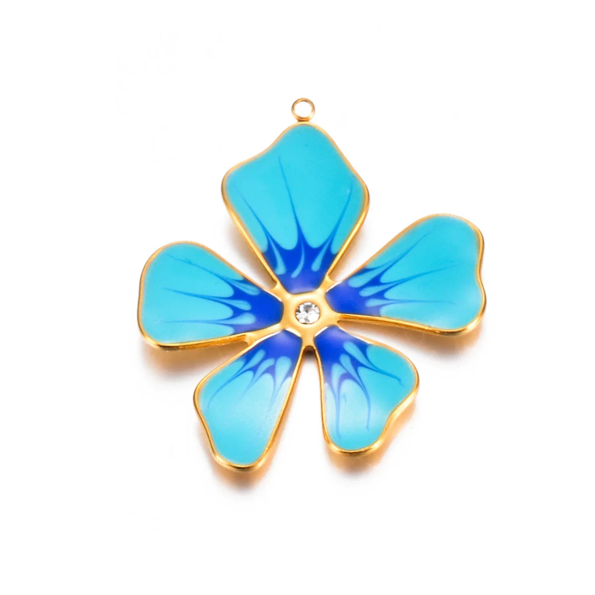 Stainless Steel Fivepetal Flower Drop Oil Jewelry Accessories Earrings Pendant Diy Handmade Material - Image 11