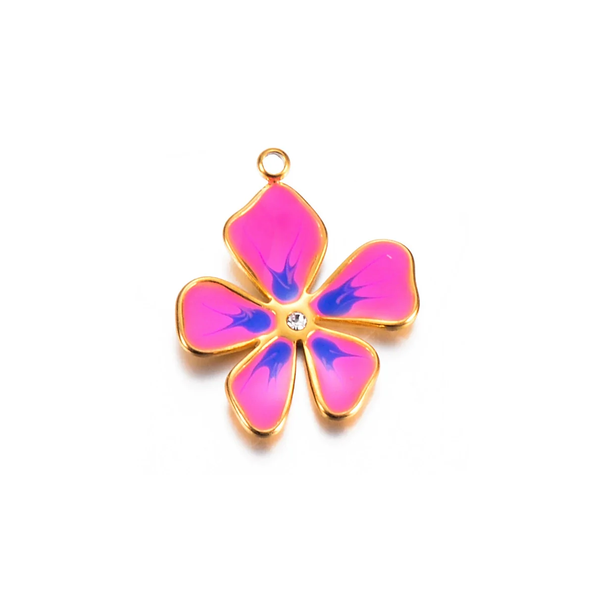 Stainless Steel Fivepetal Flower Drop Oil Jewelry Accessories Earrings Pendant Diy Handmade Material - Image 8